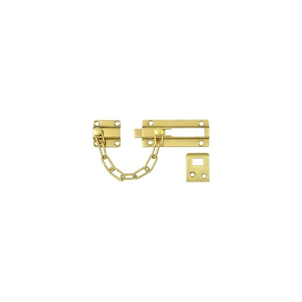 Polished Brass Solid Brass 7 Chain Door Bolt, 10PK